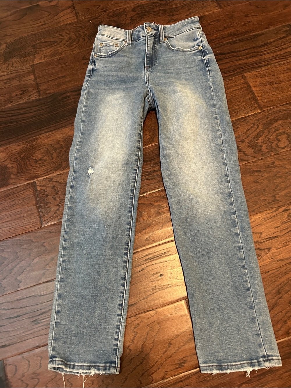 Pistola Light Wash Distressed Straight Leg Denim Jeans